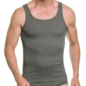 Achselshirt mit Streifen, Farbe oliv, Gr.M Schneller Versand